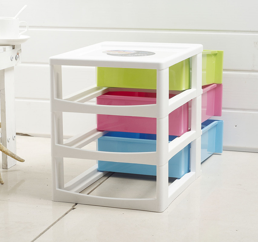 Multilayer 2 3 4 Two Three Drawer Plastic Drawer Organizer Cabinet