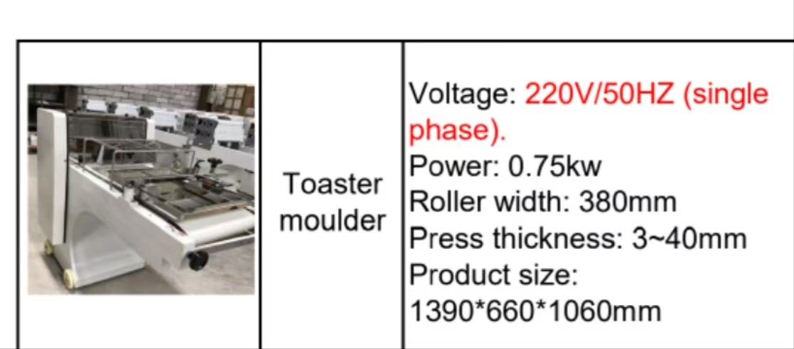 Electric 380V/220V Toaster Moulder Machine