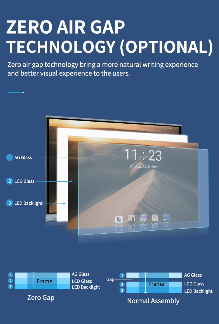 Aluminum Alloy Interactive Touch Screen Monitor Low Radiation 4k 3840*2160 Drawing Board