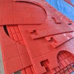 Red Anti Skid Mat ZP Type Rotary Atble 30mm Plastic Non Slip Mat For Drilling