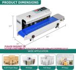 Horizontal Continuous Band Sealer, Automatic Bag Heat Sealer W/Printing Wheels,