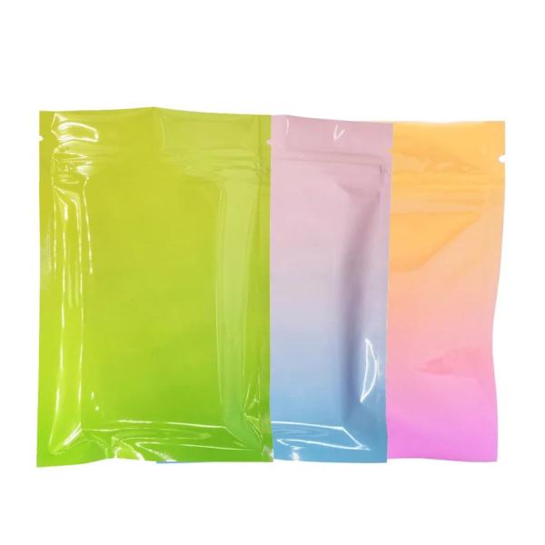 Buy cheap Food Grade Snack 3 Side Sealed Bags Zipper Gradient Color Rainbow Colorful from wholesalers