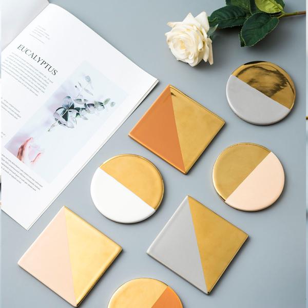 Buy cheap Water Proof Ceramic Coaster Tea Cup Coasters For Business Gifts Square Round Cup Mat from wholesalers