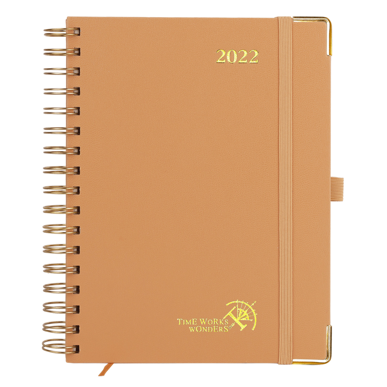 2023 Orange Custom Academic Planner Hardback Spiral Vertical Pages