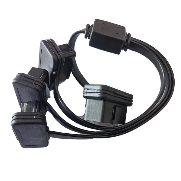 Buy cheap Flat Automotive Obd2 Splitter Cable 1 Male To 3 Female Straighthead from wholesalers
