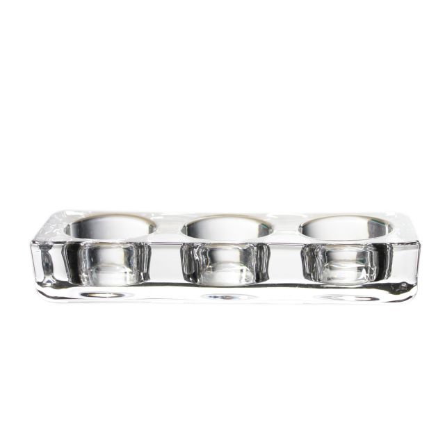 Factory Custom Clear Transparent Candle Holder with 3 Tealight Set for party wedding decoration