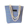 Buy cheap Women's Canvas Shopping Bags Blue / Red / Black Striped With Rope Handles from wholesalers