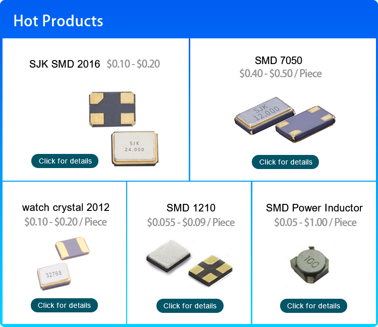 SJK 1610 SMD 32.768KHz Crystal Resonator 12.5pF 20ppm for Shunt Capacitance 1.3pF Typ