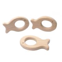 Buy cheap Beech Handmade 55mm Wooden Teething Toy Natural Wood Teethers Necklace product