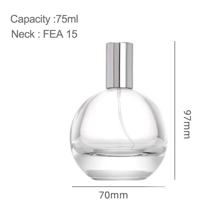 Thick Bottom Transparent Spherical Cosmetics Sub Bottle 75ml Fine Spray Bayonet Perfume Empty Bottle