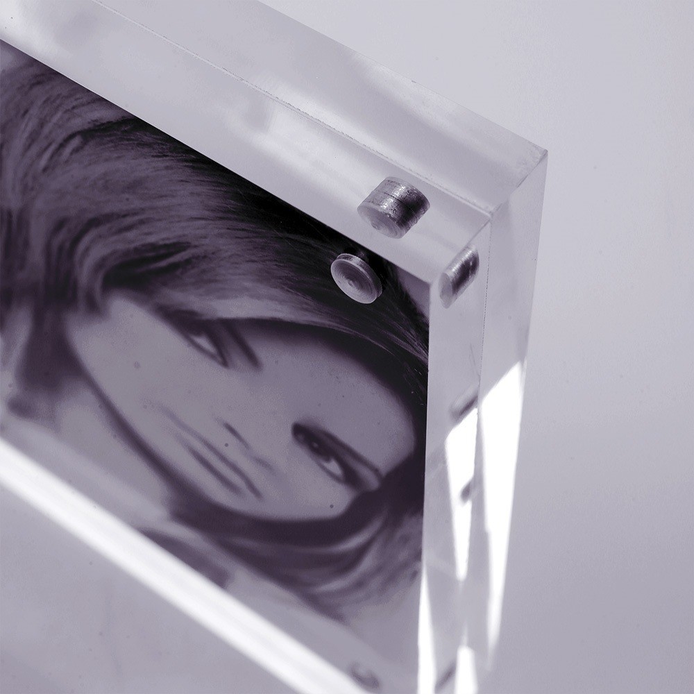 Double-side Display Acrylic Magnetic Photo Frame Square Picture Frame Block for Home Decor and Business Gift Clear Design