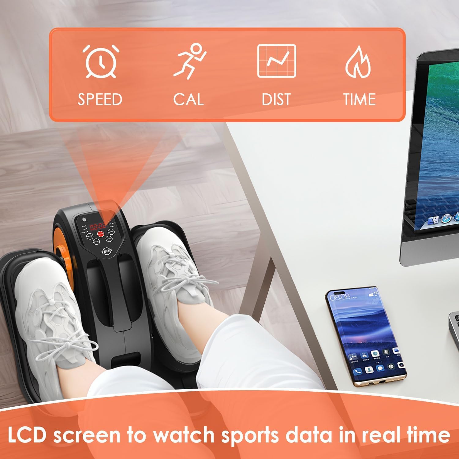 Under Desk Elliptical Machines for Home Use Seated Elliptical Leg Exerciser Portable Under Desk Bike Pedal Exerciser for Seniors