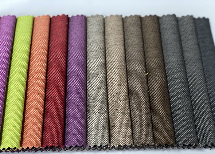 linen look sofa fabric upholstery fabric colorful polyester fabric for sofa small linen sofa