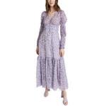 Custom Logo Floral Casual Dress Puff Sleeve For Women Print Clothing