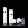 Buy cheap 15ml White Airless Pump Bottle With Gold Line Cap For Lotion Cream Packaging from wholesalers