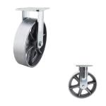 200mm Silver Color 300kg Capacity Hollow Core Rigid Caster Wheels Flat Tread