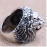 Buy cheap Men Style Lion Heads Design Chunky Black 925 Silver Ring (XH047098W) from wholesalers