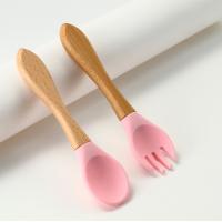 Buy cheap Custom Silicone Forks And Spoons , Silicone Baby Food Set For Toddler Weaning product