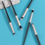 Eyeliner Eyebrow 5 Piece Makeup Brush Set Synthetic Hair Plastic Handle