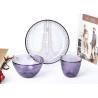 Buy cheap Hand Made Embossed Solid Purple 19CM Glass plate Bowl For Salad from wholesalers