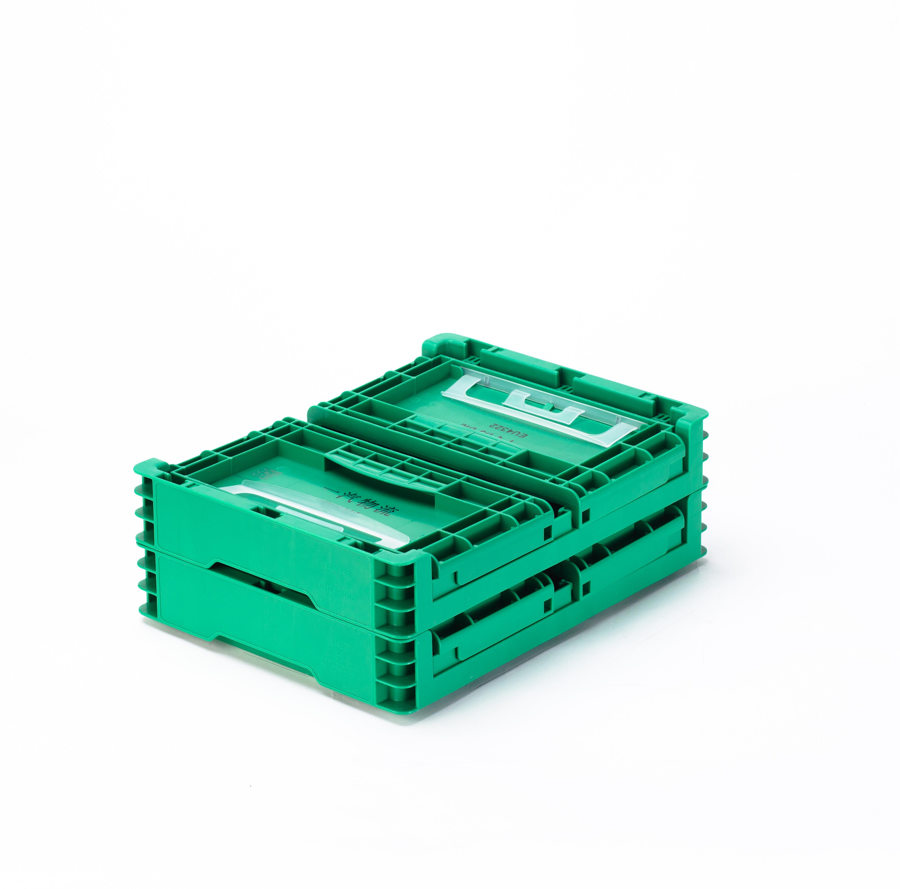 Collapsible EU Plastic Vegetable Moving Box with Customized Logo and Stackable Crate
