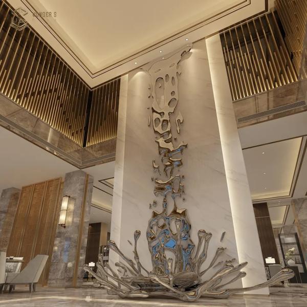 Buy cheap Mirror Finish Waterfall Wall Sculpture Hotel Decoration Abstrct from wholesalers