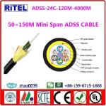 Buy cheap ADSS fiber optic cable ADSS-48C, 50~150M mini span, SINGLE PE SHEATH for 10kv from wholesalers