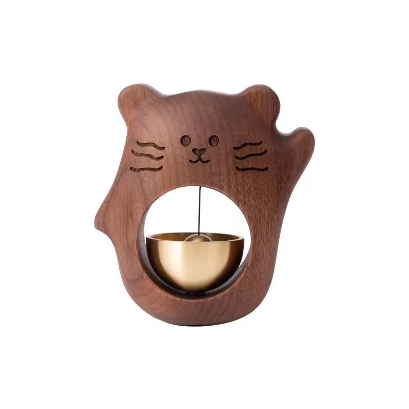 Japanese bell decorative gifts Wooden refrigerator magnet door wind chimes wooden vintage doorbell