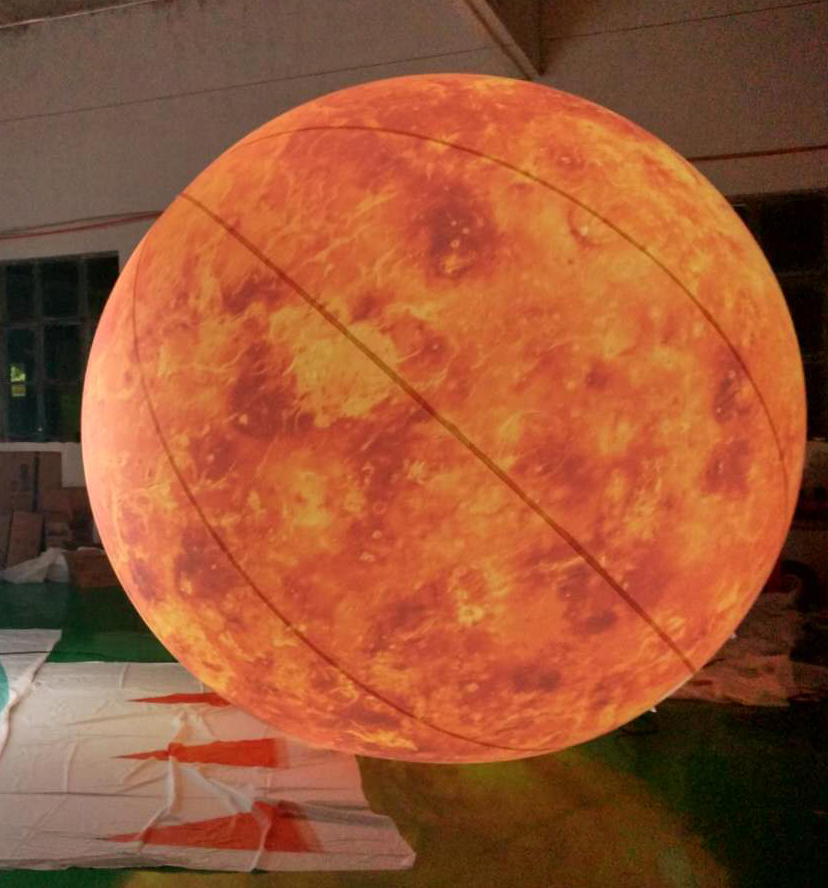 customize logo size LED light decoration giant advertising inflatable planets