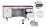 Adjustable Standfoot KD Structure Double Pedestal Steel Office Desk