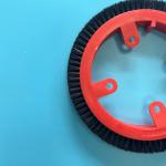 Krantz K10 Brush Wheel Stenter Parts Red Plastic Body Black Nylon Hair Brush