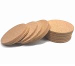 Round Natural Cork Coasters 0.25" To 0.4" Antiwear