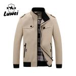 Windbreaker Winter Warm Turtleneck Outerwear Utility Solid Cotton Trendy Slim