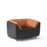 Buy cheap Genuine Leather Single Sofa Grey Orange 0.7CBM Volume from wholesalers