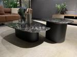 Modern European Style Marble Top Metal Base Coffee Table Set