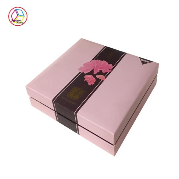 Buy cheap 2 Piece Takeaway Cake Boxes Square Shape Kraft Paper Coated Paper from wholesalers