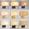 Buy cheap Surface mounted hotel wall lamp bedroom indoor fabric shade bedroom bedhead wall light USB bedside wall light from wholesalers