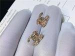 Logo Earrings in 18K Yellow Gold with Dropping Pearl Fashion Lady Jewelry Global