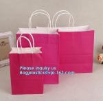 brown kraft carrier gift paper bag with twisted handle,elegant paper carrier bag