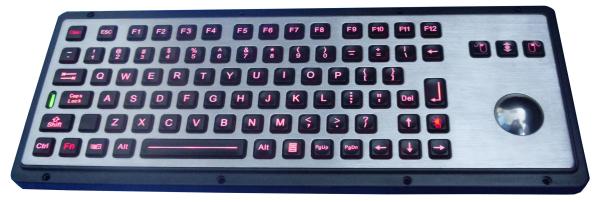 Buy cheap Brushed backlight industrial metal trackball keyboards for industrial & military from wholesalers