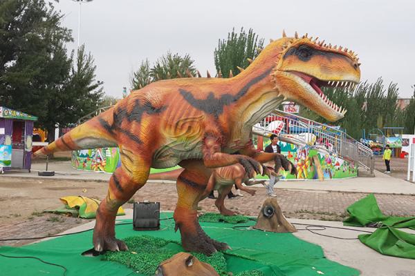 Buy cheap Realistic Robot Interactive Realistic Orange Animatronic Dinosaur For Mall from wholesalers