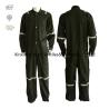 Buy cheap Chest Slant Pockets Cotton Lightweight Flame Retardant Coveralls Dark Green Reflective from wholesalers