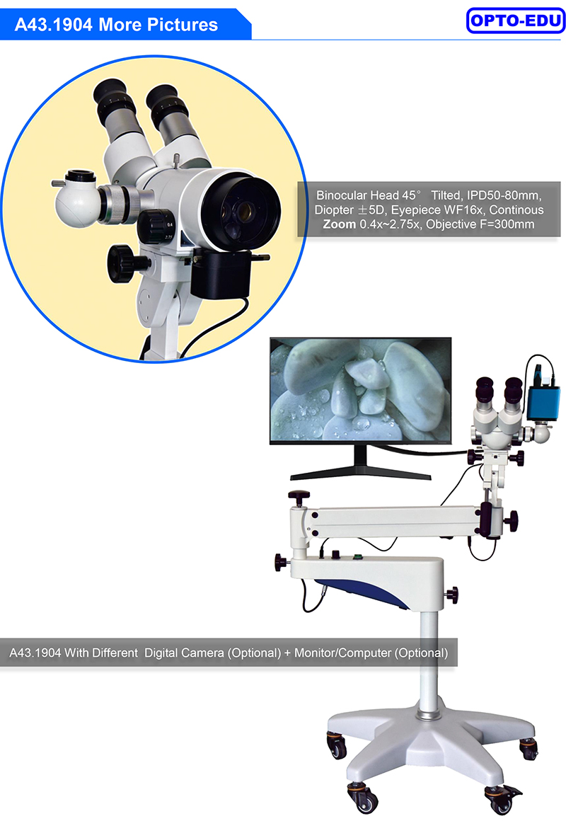 A43.1904 OPTO EDU Binocular Edan Colposcope Continous Zoom 0.4x-2.75x