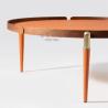 Buy cheap Round Metal Leg Italian Design Leather Modern Coffee Table from wholesalers