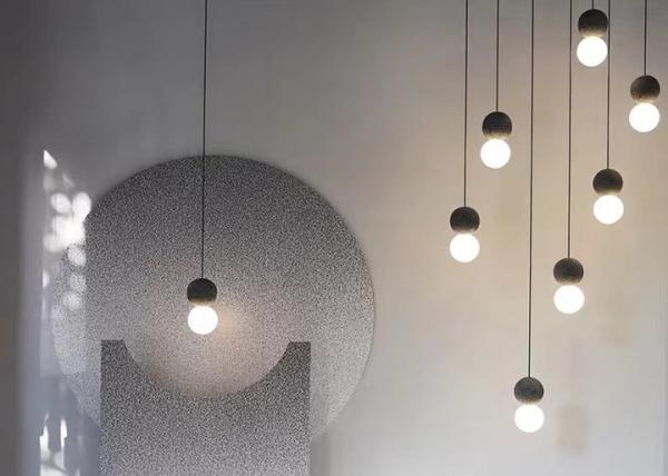 Buy cheap Opal White Glass Ball Light Glass Chandelier Ball Hanging Lamp Ball Light Glass Cement Pendant Lamp from wholesalers