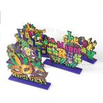Large Mardi Gras Wooden Decorations with Comedy Tragedy Face Mardi Gras Float