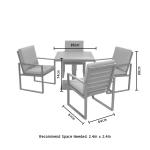 Adjustable Height Outdoor Dining Table with Armchair AJUNION Modern Aluminum