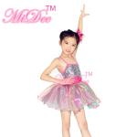 Solo Confetti Dot Tops Kids Dance Clothes 2 Tones Organza Glitter Sequin Dress