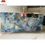 15-18mm Thickness Azul Bahia Marble Transparent Crystal Blue Onyx Marble Tile at
