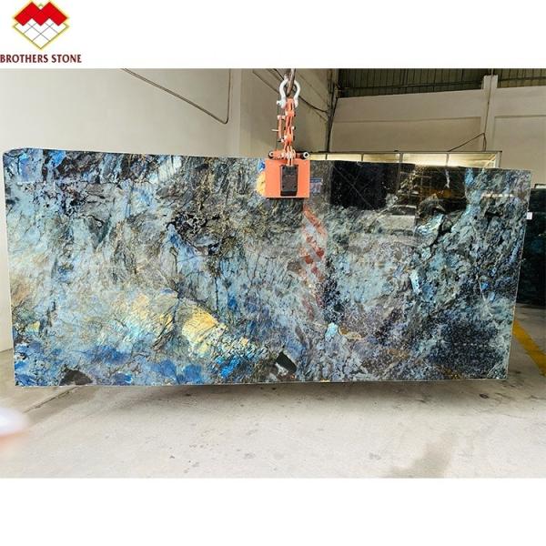 15-18mm Thickness Azul Bahia Marble Transparent Crystal Blue Onyx Marble Tile at